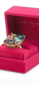 Kurt Geiger London Rhinestone Signature Eagle Ombre Gem Cocktail Ring